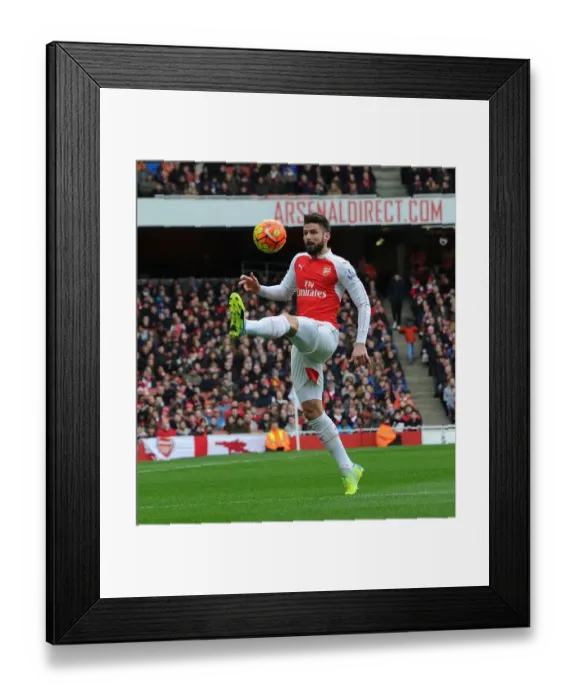 Framed Print : Arsenal's Olivier Giroud in Action during the Premier League Clash against Leicester City (2015-16) Framed Print : Arsenal's Olivier Giroud in Action during the Premier League Clash against Leicester City (2015-16)