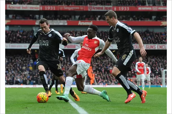 Danny Welbeck (Arsenal) Christian Fuchs and Robert Huth (Leicester)