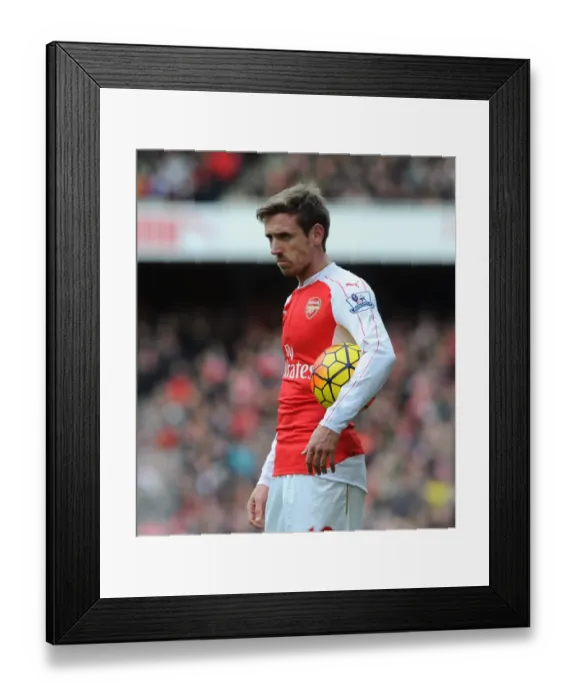 Framed Print : Nacho Monreal (Arsenal). Arsenal 2: 1 Leicester City Framed Print : Nacho Monreal (Arsenal). Arsenal 2: 1 Leicester City