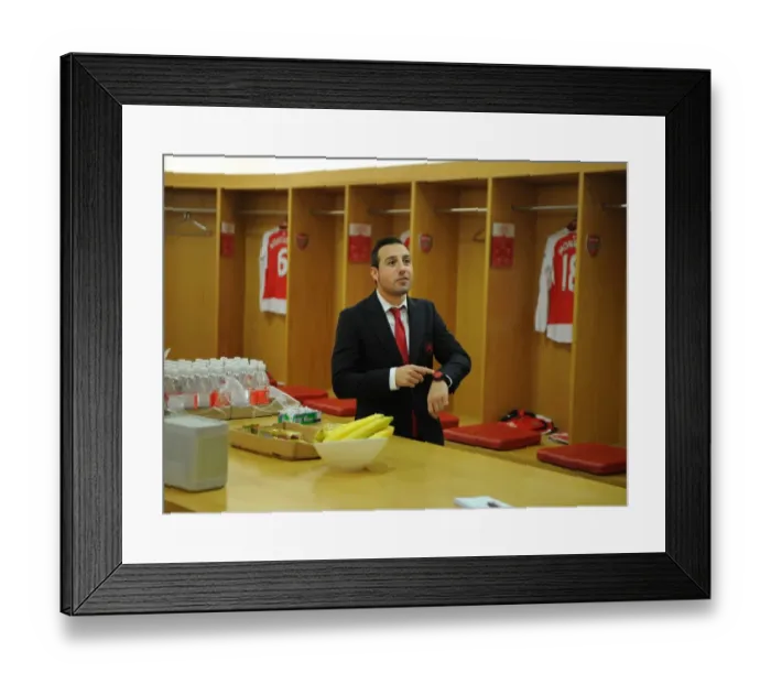 Framed Print : Arsenal's Focus: Santi Cazorla Before Arsenal vs. Leicester City (2015-16)