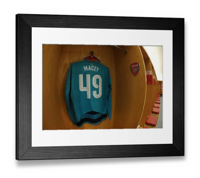 Framed Print : Matt Macey (Arsenal) shirt. Arsenal 0: 0 Hull City. FA Cup 5th Round. Emirates Stadium Framed Print : Matt Macey (Arsenal) shirt. Arsenal 0: 0 Hull City. FA Cup 5th Round. Emirates Stadium