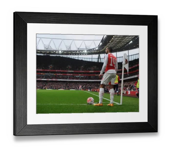 Framed Print : Theo Walcott Gears Up for FA Cup Corner Kick at Arsenal's Emirates Stadium Framed Print : Theo Walcott Gears Up for FA Cup Corner Kick at Arsenal's Emirates Stadium