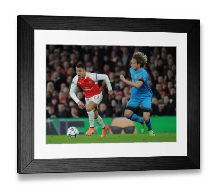 Framed Print : Alexis Sanchez's Masterclass: Arsenal vs. Barcelona's Thrilling Champions League Clash (2016) - Outsmarting Ivan Rakitic Framed Print : Alexis Sanchez's Masterclass: Arsenal vs. Barcelona's Thrilling Champions League Clash (2016) - Outsmarting Ivan Rakitic