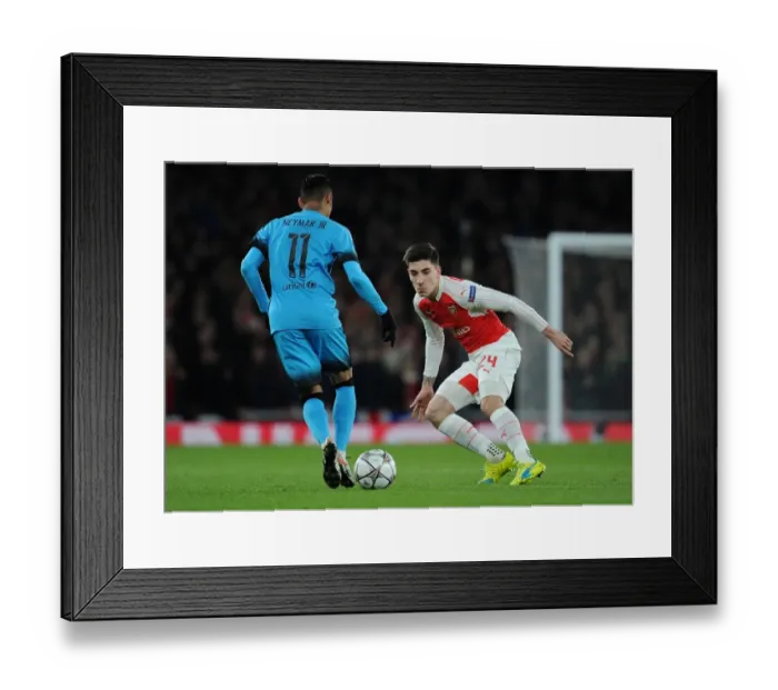 Framed Print : Arsenal's Hector Bellerin Stifles Neymar in Champions League Battle