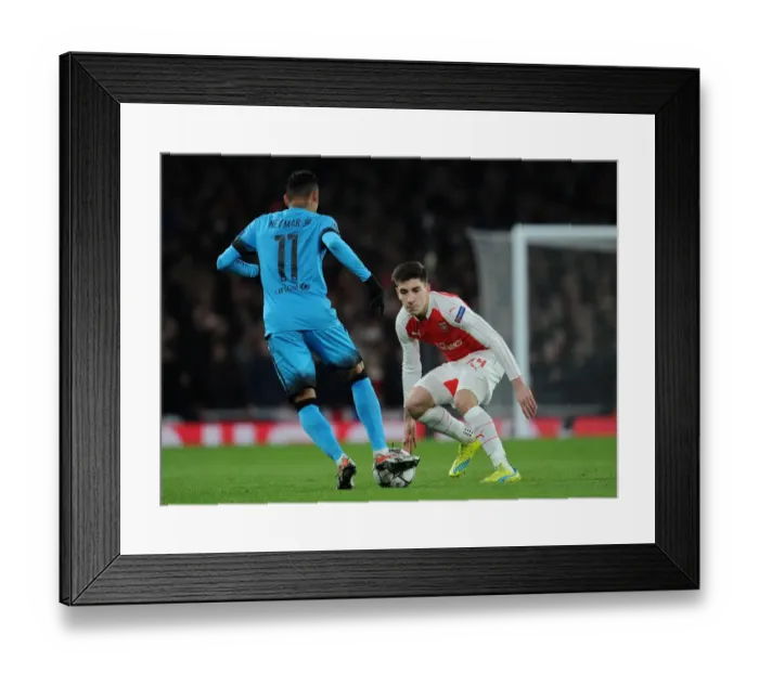 Framed Print : Arsenal's Hector Bellerin Shuts Down Neymar in Champions League Battle