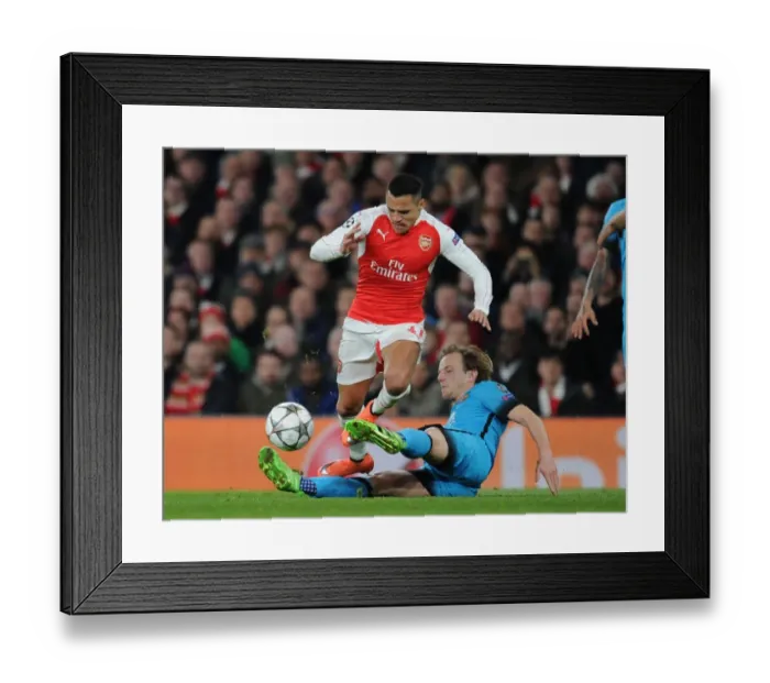 Framed Print : Arsenal vs Barcelona: Sanchez Tripped by Rakitic in Champions League Showdown Framed Print : Arsenal vs Barcelona: Sanchez Tripped by Rakitic in Champions League Showdown