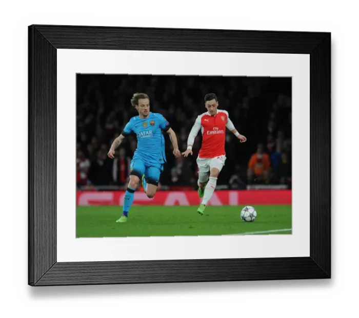 Framed Print : Ozil vs. Rakitic: A Champions League Showdown - Arsenal's Mesut Ozil Clashes with Barcelona's Ivan Rakitic (2015 / 16) Framed Print : Ozil vs. Rakitic: A Champions League Showdown - Arsenal's Mesut Ozil Clashes with Barcelona's Ivan Rakitic (2015 / 16)