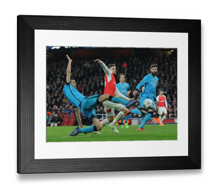 Framed Print : Arsenal vs. Barcelona: Clash of Champions in the UEFA Champions League