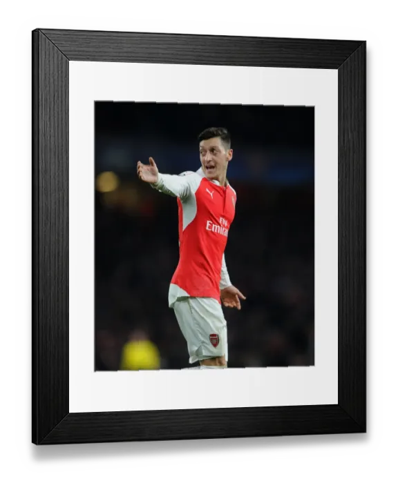 Framed Print : Mesut Ozil in Action: Arsenal vs. Barcelona, UEFA Champions League 2016