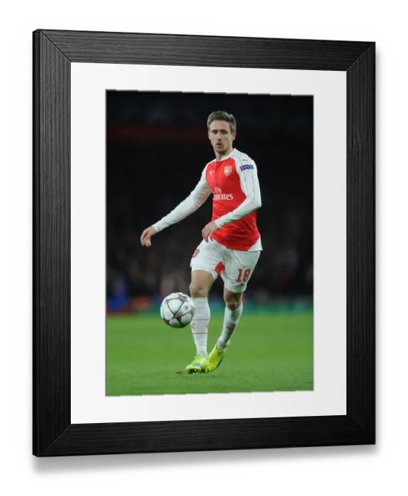 Framed Print : Monreal vs. Barcelona: Arsenal's Champion Showdown