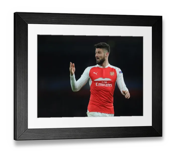 Framed Print : Olivier Giroud in Action: Arsenal vs. Barcelona, UEFA Champions League 2016 Framed Print : Olivier Giroud in Action: Arsenal vs. Barcelona, UEFA Champions League 2016