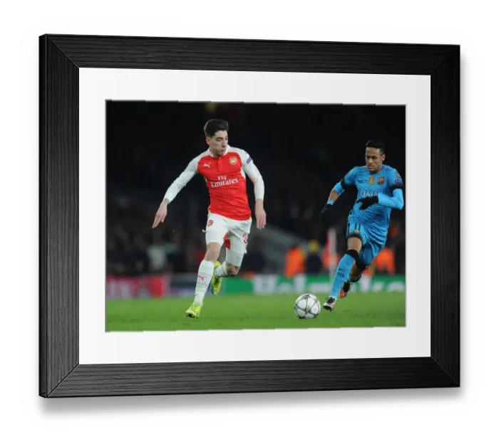 Framed Print : Arsenal vs. Barcelona Showdown: Hector Bellerin vs. Neymar, UEFA Champions League
