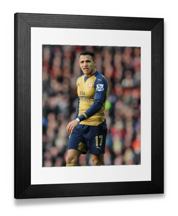 Framed Print : Alexis Sanchez vs Manchester United: Intense Showdown in the 2015 / 16 Premier League Clash