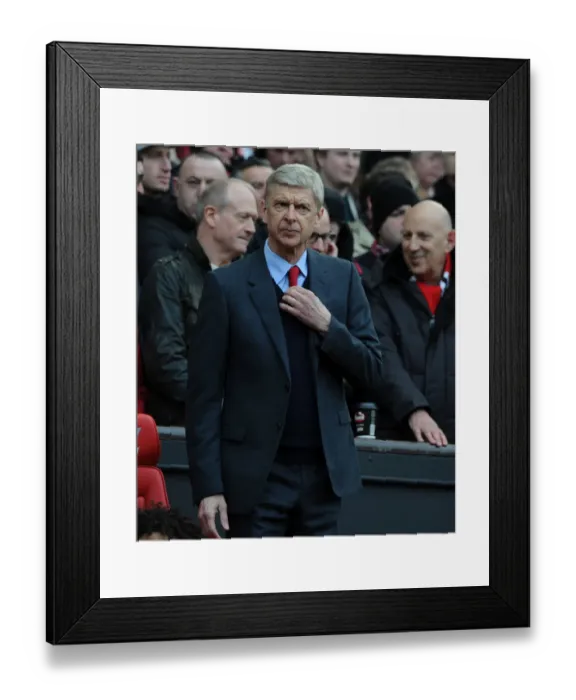 Framed Print : Arsene Wenger at Old Trafford: Premier League Showdown between Manchester United and Arsenal, 2015 / 16