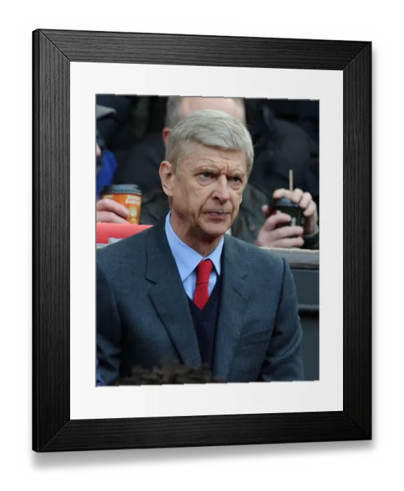 Framed Print : Arsene Wenger at Old Trafford: Premier League Clash between Manchester United and Arsenal, 2015 / 16