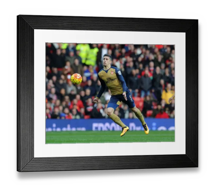 Framed Print : Gabriel in Action: Arsenal vs. Manchester United, Premier League 2015 / 16