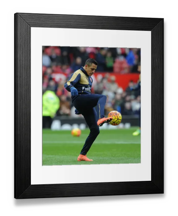 Framed Print : Alexis Sanchez: Preparing for Battle in Manchester United vs. Arsenal, Premier League 2015 / 16