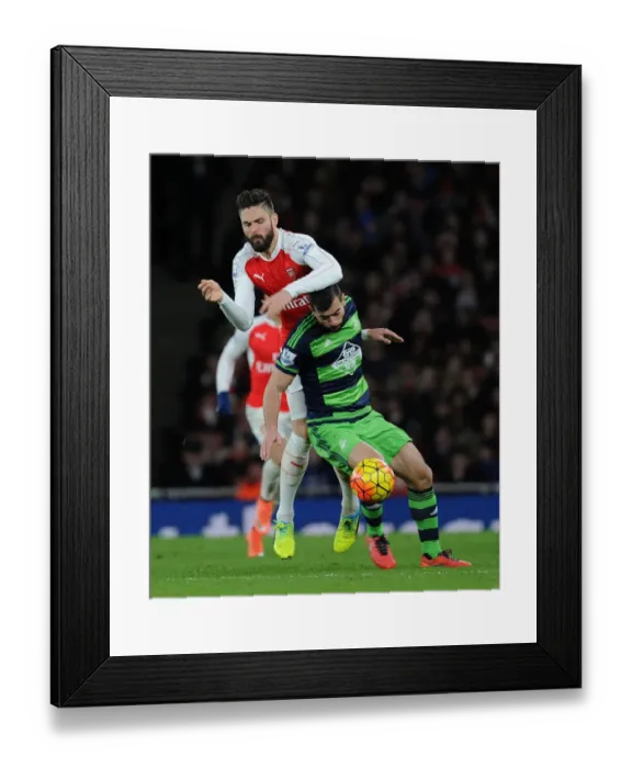 Framed Print : Intense Premier League Clash: Olivier Giroud Fouls by Jack Cork (Arsenal vs Swansea, 2015-16) Framed Print : Intense Premier League Clash: Olivier Giroud Fouls by Jack Cork (Arsenal vs Swansea, 2015-16)