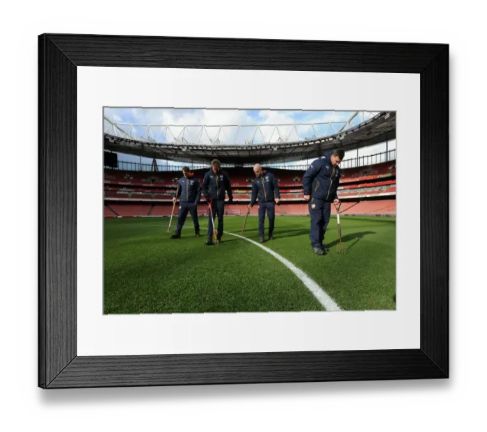 Framed Print : Arsenal vs Swansea City: Pre-Match Pitch Inspection at Emirates Stadium (2015-16)