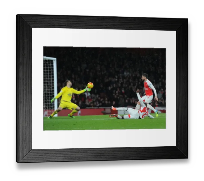 Framed Print : Joel Campbell's Dramatic Winner: Arsenal Triumph Over Swansea City in Premier League 2015-16