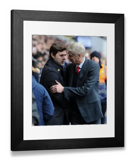 Framed Print : United Respect: Wenger and Pochettino's Pre-Battle Embrace - Tottenham vs Arsenal, Premier League 2015-16 Framed Print : United Respect: Wenger and Pochettino's Pre-Battle Embrace - Tottenham vs Arsenal, Premier League 2015-16