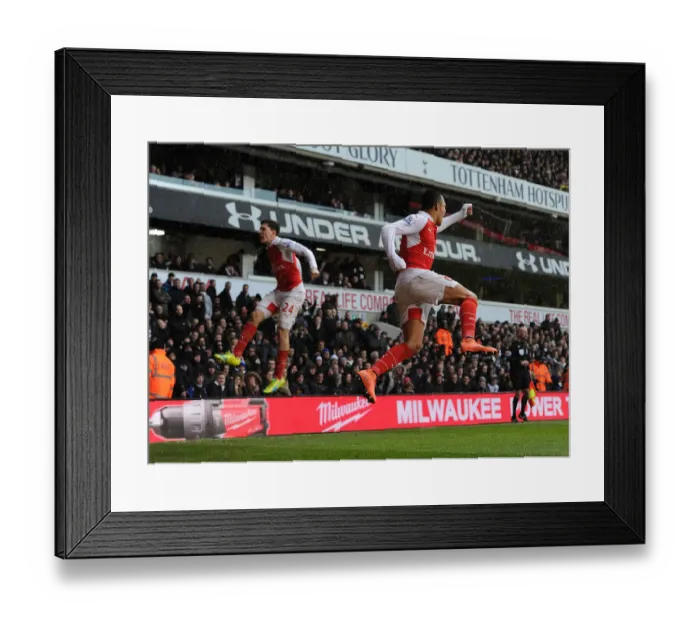 Framed Print : Arsenal's Unstoppable Partnership: Sanchez and Bellerin's Double Strike Against Tottenham (2015-16)