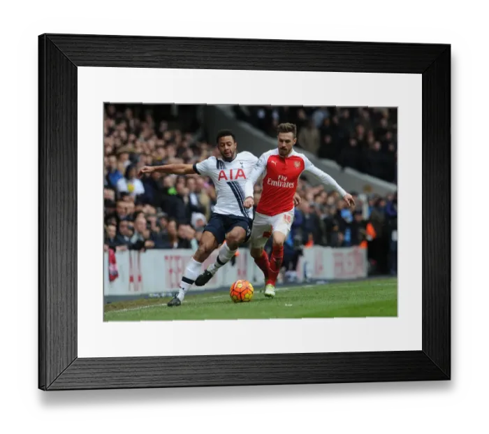 Framed Print : Clash of Midfield Titans: Ramsey vs. Dembele, Premier League 2015-16 - Arsenal's Ramsey Takes on Tottenham's Dembele in Epic Battle
