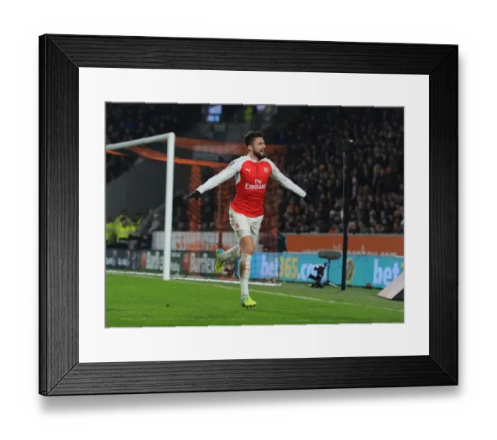 Framed Print : Arsenal's Olivier Giroud Scores Brace: FA Cup Victory over Hull City Framed Print : Arsenal's Olivier Giroud Scores Brace: FA Cup Victory over Hull City