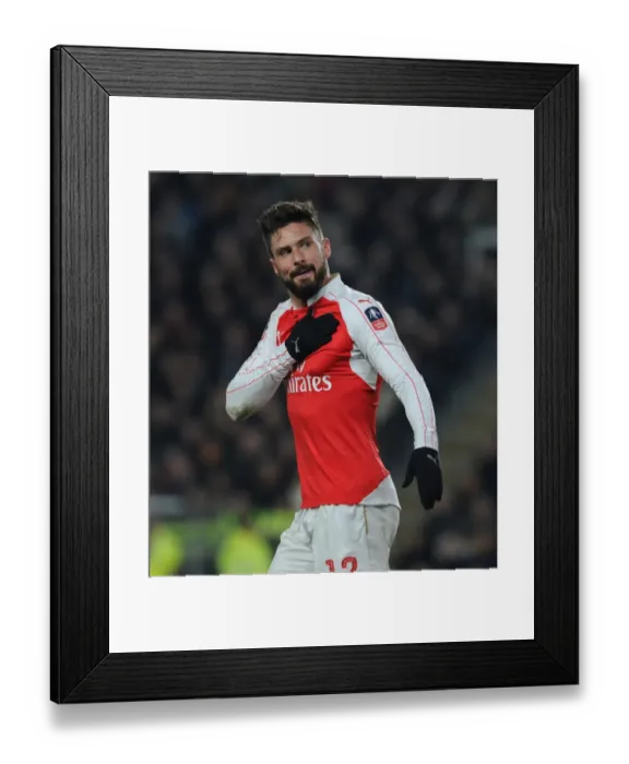 Framed Print : Giroud's Brace: Arsenal Overcome Hull City in FA Cup Fifth Round Replay