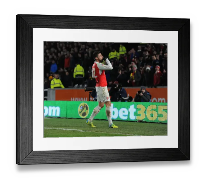 Framed Print : Olivier Giroud's Brace: Arsenal Reach FA Cup Quarter-Finals with Hull City Victory