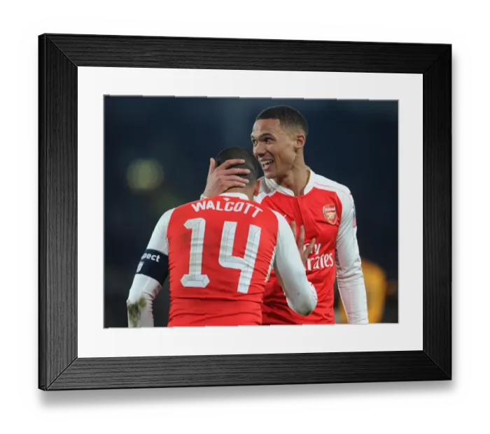 Framed Print : Arsenal's Gibbs and Walcott in Action: FA Cup Clash Against Hull City