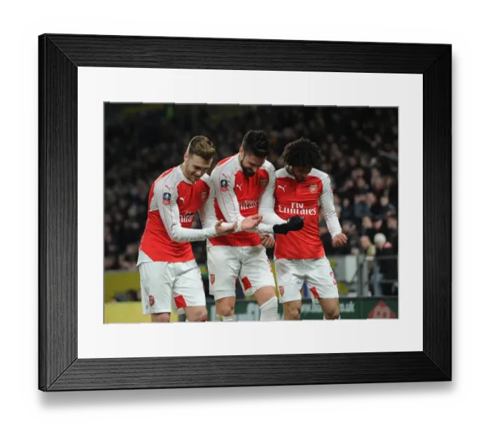 Framed Print : Arsenal's FA Cup Triumph: Giroud, Chambers, Elneny Celebrate Goal vs Hull City Framed Print : Arsenal's FA Cup Triumph: Giroud, Chambers, Elneny Celebrate Goal vs Hull City