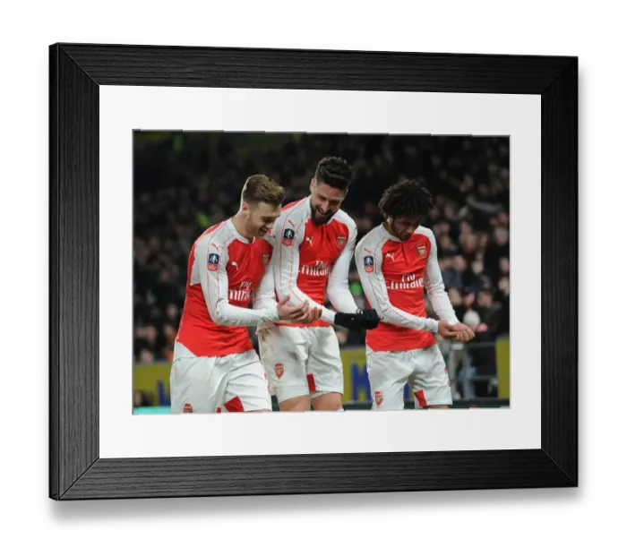 Framed Print : Arsenal Triumph: Giroud, Chambers, Elneny Celebrate FA Cup Goal vs Hull City Framed Print : Arsenal Triumph: Giroud, Chambers, Elneny Celebrate FA Cup Goal vs Hull City