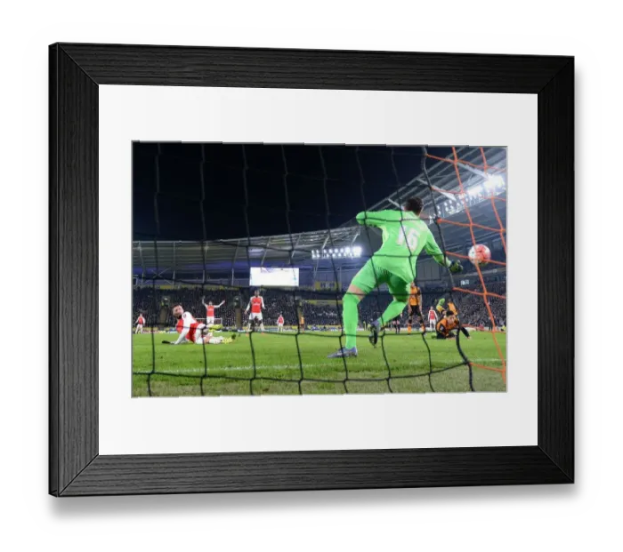 Framed Print : Olivier Giroud Scores the Decisive Goal: Arsenal's FA Cup Victory over Hull City (March 2016)