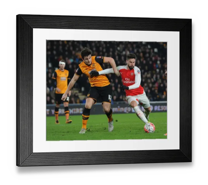 Framed Print : Giroud vs Maguire: FA Cup Fifth Round Replay Showdown