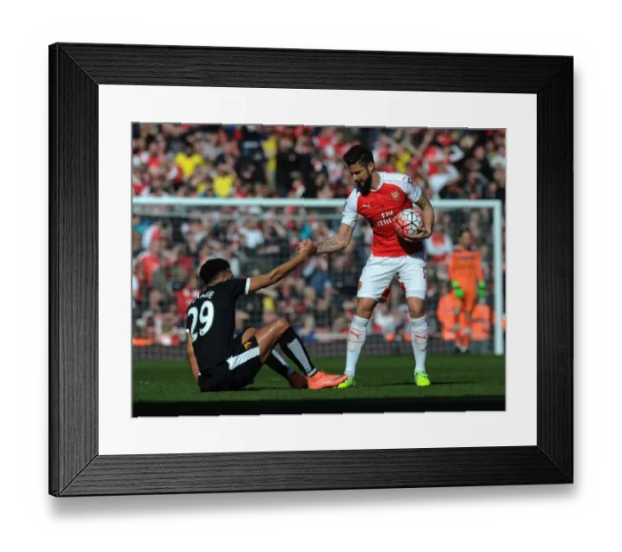 Framed Print : Arsenal vs. Watford: FA Cup Sixth Round Showdown - Giroud vs. Capoue