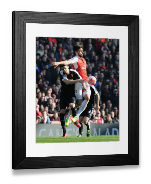 Framed Print : Giroud's Soaring Header: Arsenal's Victory Over Watford in FA Cup Sixth Round Framed Print : Giroud's Soaring Header: Arsenal's Victory Over Watford in FA Cup Sixth Round