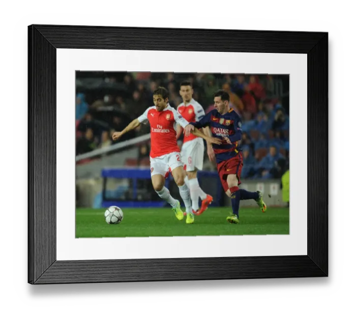 Framed Print : Flamini vs Messi: A Champion's Battle - Arsenal vs Barcelona, UEFA Champions League 2016
