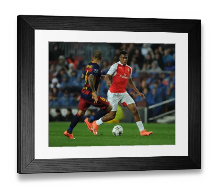 Framed Print : Clash of Titans: Iwobi vs. Alves - Barcelona vs. Arsenal in the Champions League