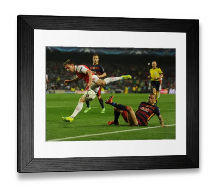 Framed Print : Monreal vs. Alves: A Champions League Battle of Titans
