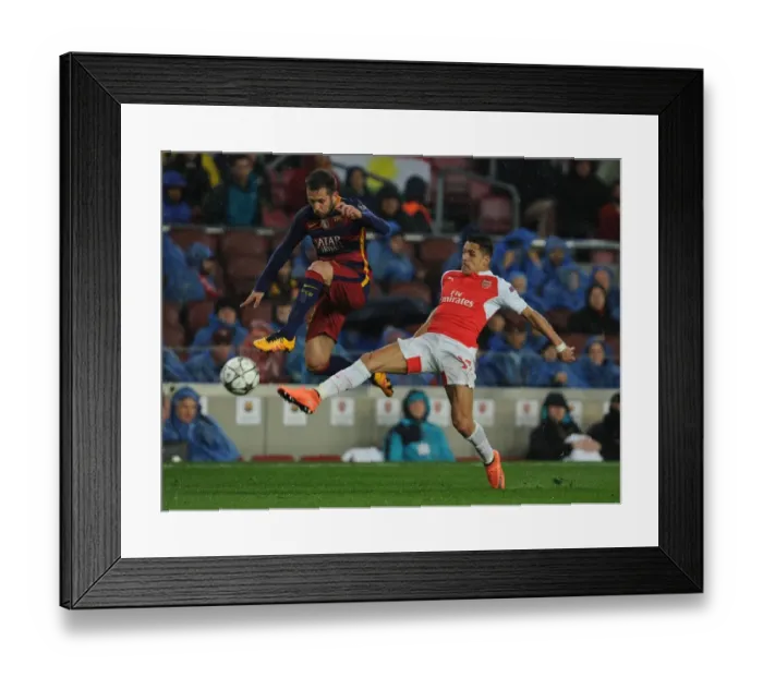 Framed Print : Sanchez vs. Alba: A Champions League Showdown