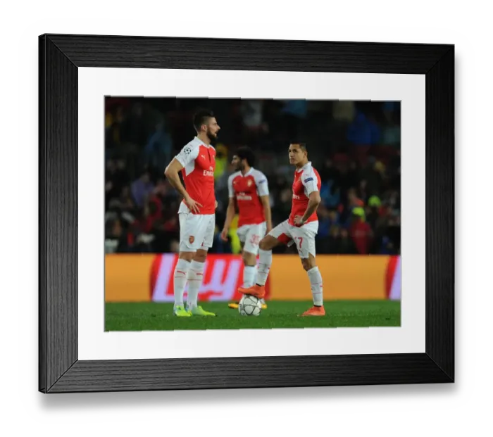 Framed Print : Giroud vs. Sanchez: A Clash of Arsenal Stars in the UEFA Champions League against Barcelona, 2016 Framed Print : Giroud vs. Sanchez: A Clash of Arsenal Stars in the UEFA Champions League against Barcelona, 2016