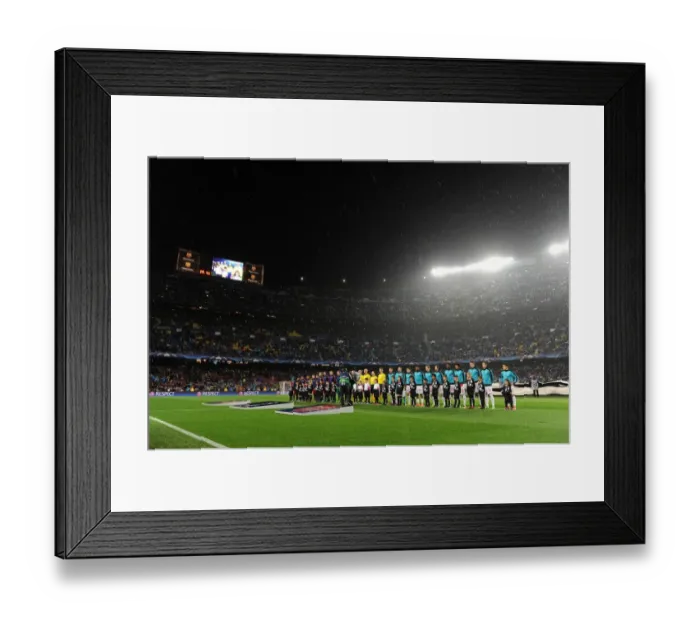 Framed Print : Champions League Showdown: Arsenal vs. Barcelona - The Battle at Camp Nou (2016)