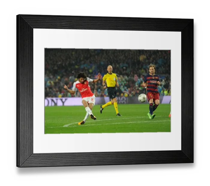Framed Print : Mohamed Elneny's Stunning Goal: Arsenal's Upset of Barcelona in Champions League Framed Print : Mohamed Elneny's Stunning Goal: Arsenal's Upset of Barcelona in Champions League