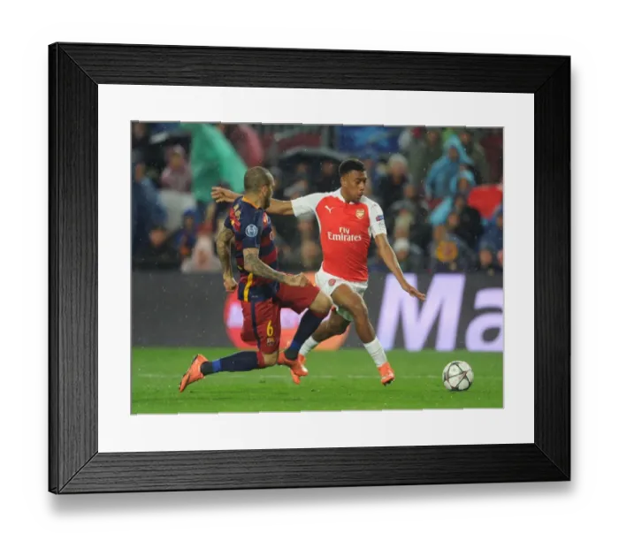 Framed Print : Clash of Talents: Iwobi vs Alves - Arsenal's Rising Star vs Barcelona's Veteran Framed Print : Clash of Talents: Iwobi vs Alves - Arsenal's Rising Star vs Barcelona's Veteran