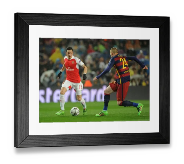 Framed Print : Mesut Ozil vs. Jeremy Mathieu: A Champions League Showdown