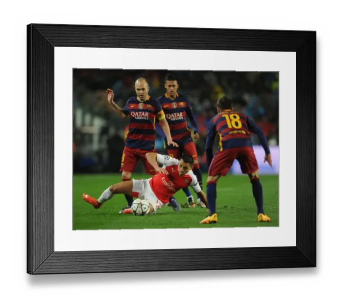 Framed Print : Clash of Stars: Sanchez vs. Iniesta & Alba - Barcelona vs. Arsenal, UEFA Champions League 2016 Framed Print : Clash of Stars: Sanchez vs. Iniesta & Alba - Barcelona vs. Arsenal, UEFA Champions League 2016