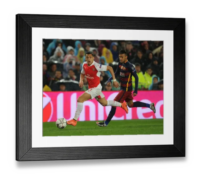 Framed Print : Clash of Stars: Alexis Sanchez vs Neymar - UEFA Champions League 2015-16: Barcelona vs Arsenal Framed Print : Clash of Stars: Alexis Sanchez vs Neymar - UEFA Champions League 2015-16: Barcelona vs Arsenal