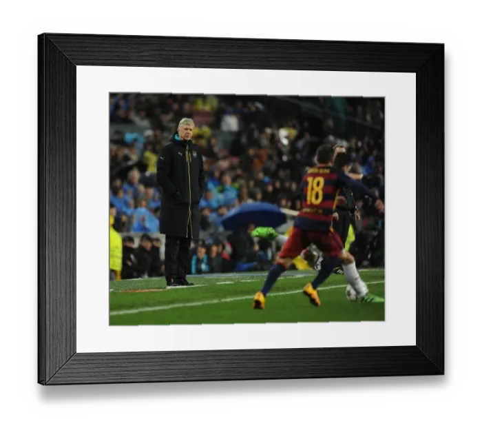 Framed Print : Arsene Wenger at Camp Nou: Arsenal FC vs. FC Barcelona, UEFA Champions League 2015-16 Framed Print : Arsene Wenger at Camp Nou: Arsenal FC vs. FC Barcelona, UEFA Champions League 2015-16