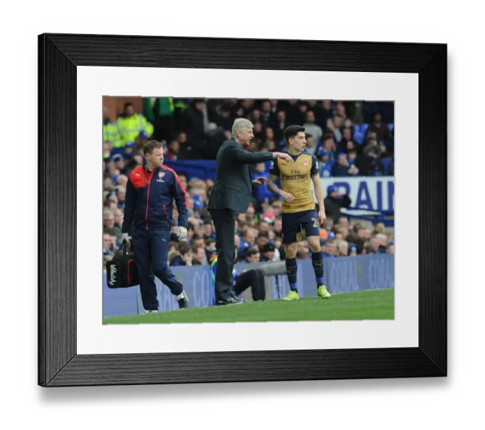 Framed Print : Arsene Wenger and Hector Bellerin: Arsenal's Dynamic Duo at Everton's Premier League Match, 2015-16 Framed Print : Arsene Wenger and Hector Bellerin: Arsenal's Dynamic Duo at Everton's Premier League Match, 2015-16